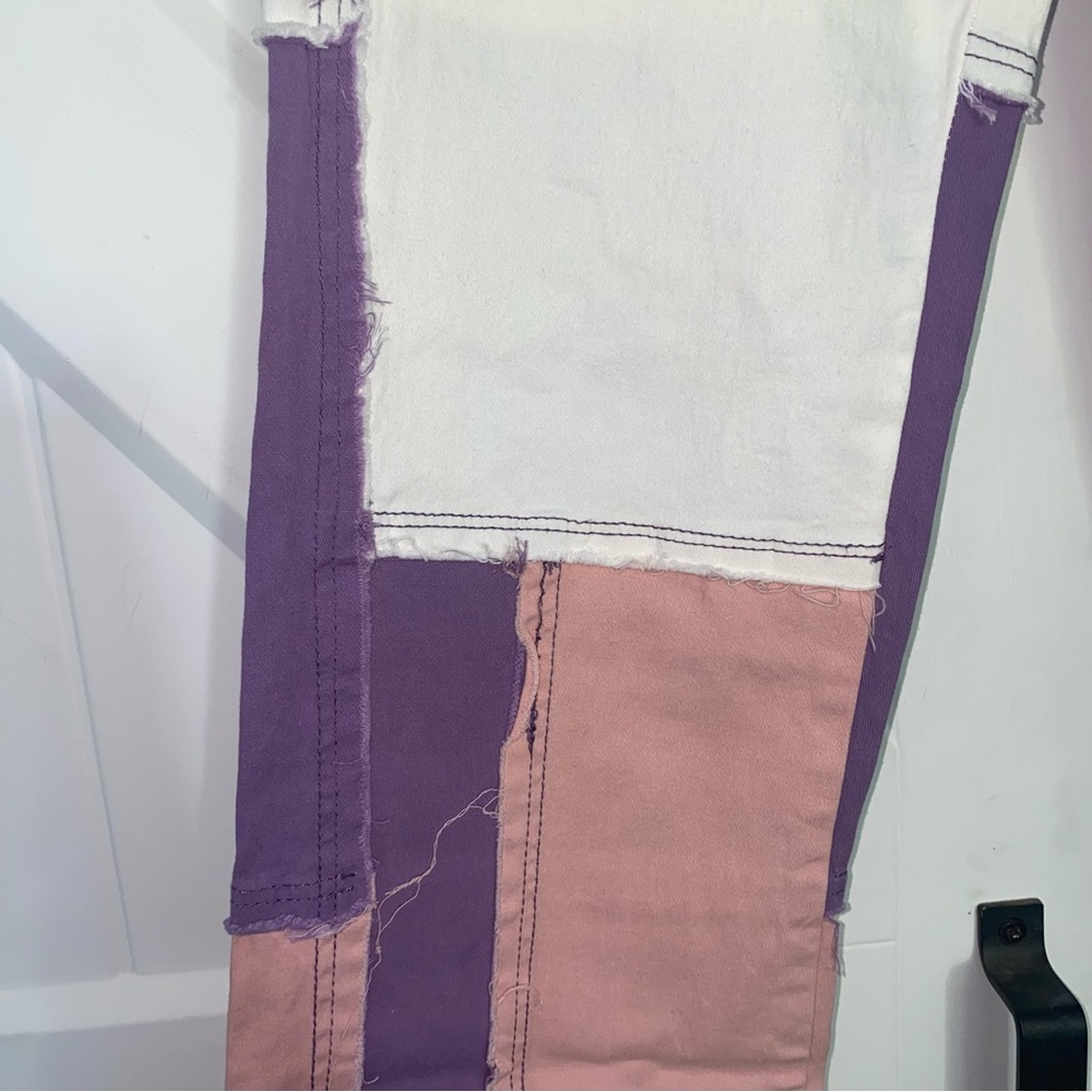 Colorblock Patchwork Pants - Picture 4 of 7